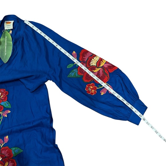 FINAL PRICE NEW NWT FARM Rio Flowerful Rio Embroidery Linen Kaftan Midi Dress - Picture 13 of 13